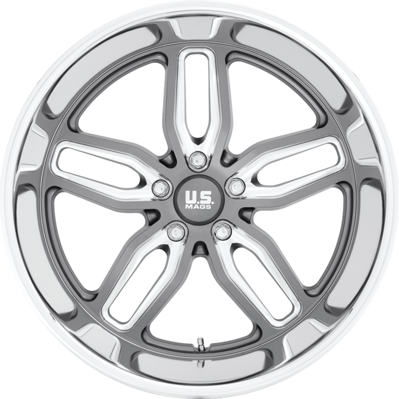 US Mags 18x8 U129 C-Ten Anthracite Milled w/ Diamond Cut Lip +1mm