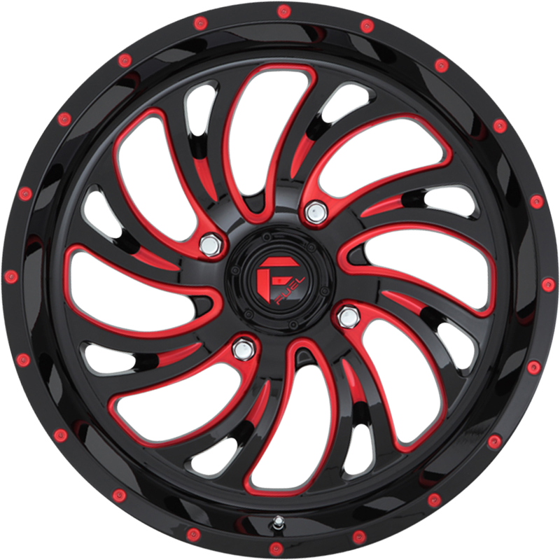 Fuel UTV 18x7 D642 Kompressor Gloss Black w/ Candy Red +13mm