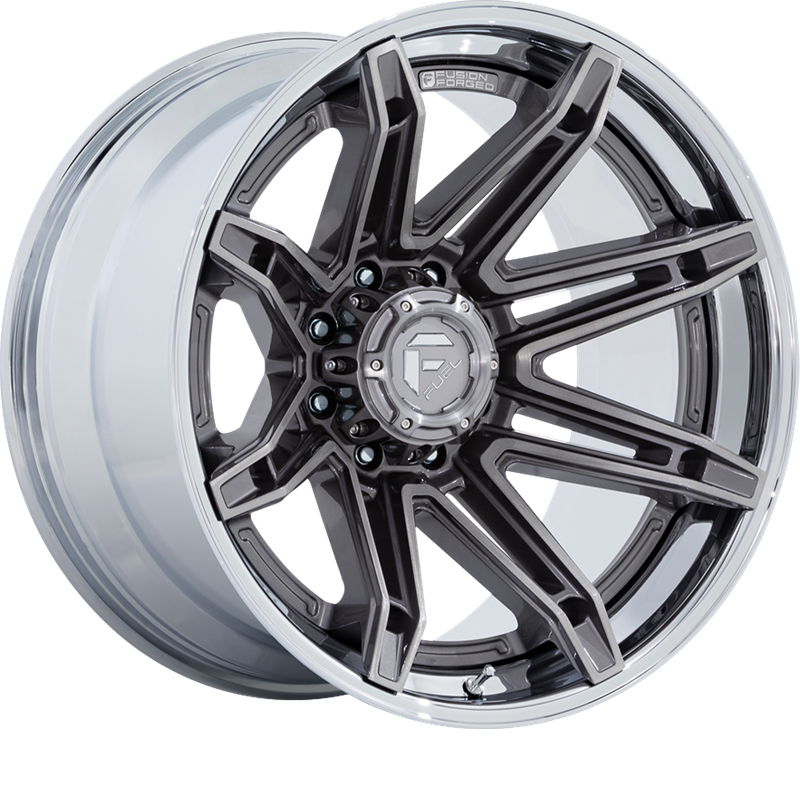 Fuel 20x10 FC401 Brawl Platinum w/ Chrome Lip -18mm