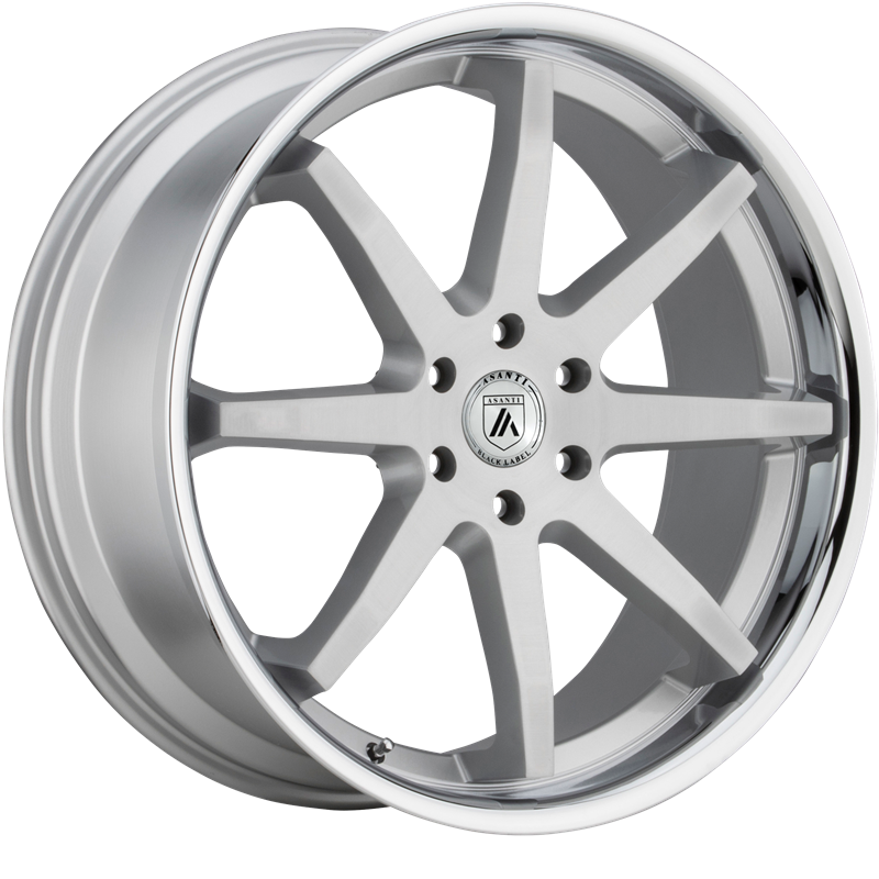 Asanti 20x9 ABL-32 Reverb Brushed Silver w/ Chrome Lip +30mm