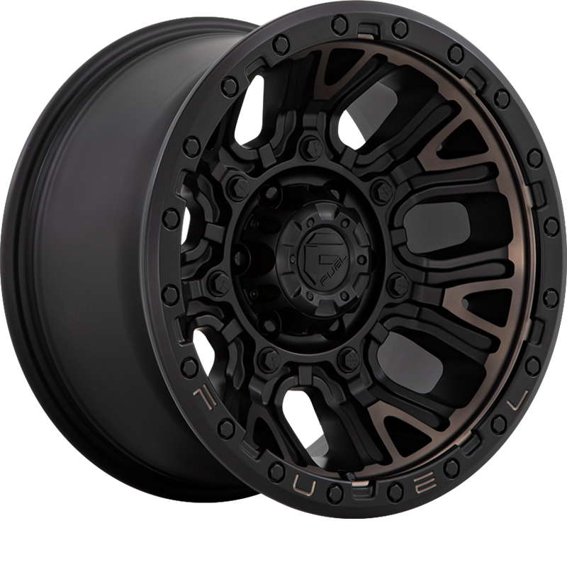 Fuel 17x9 D824 Traction Matte Black w/ Double Dark Tint +1mm