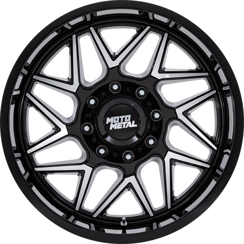 Moto Metal 20x10 MO812 Turbine Gloss Black w/ Machined Face -18mm