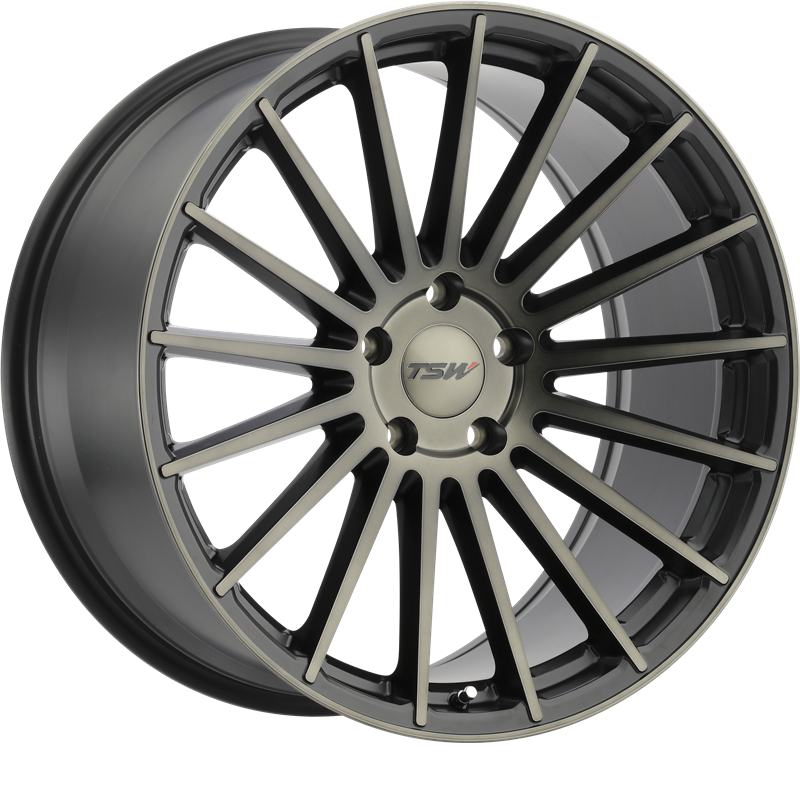 TSW 19x8.5 Luco Matte Black w/ Machined Face and Dark Tint +20mm