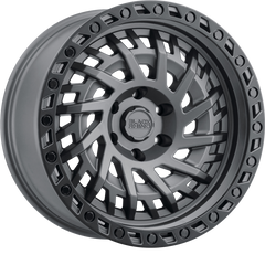 Black Rhino 18x9.5 Shredder Matte Gunmetal w/ Black Lip Edge -18mm