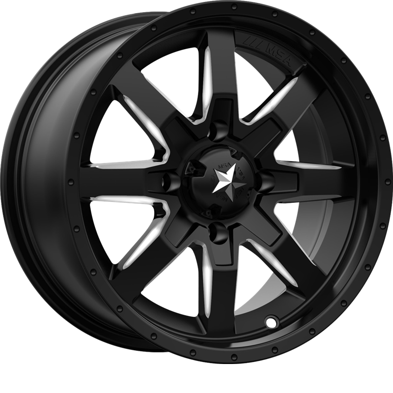 MSA Offroad Wheels 14x7 M25 Rocker Milled Flat Black +10mm