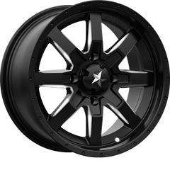 MSA Offroad Wheels 14x7 M25 Rocker Milled Flat Black +10mm