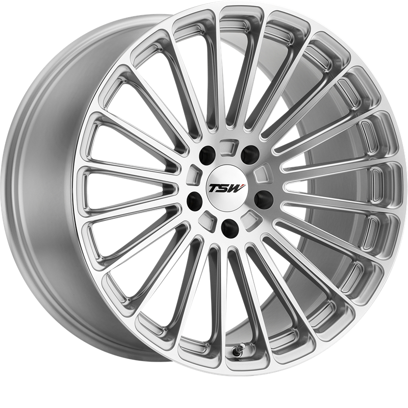 TSW 18x10 Turbina Titanium Silver w/ Mirror Cut Face +25mm