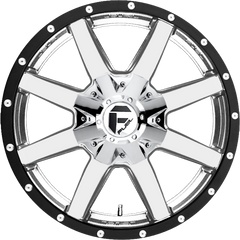 Fuel 20x10 D260 Maverick Chrome Face w/ Gloss Black Lip -19mm