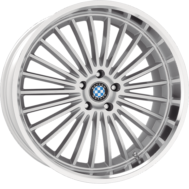 Beyern 18x9.5 Multi Silver w/ Mirror Cut Lip +30mm