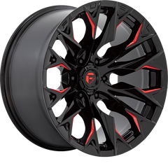 Fuel 20x10 D823 Flame Gloss Black w/ Candy Red Milling -18mm