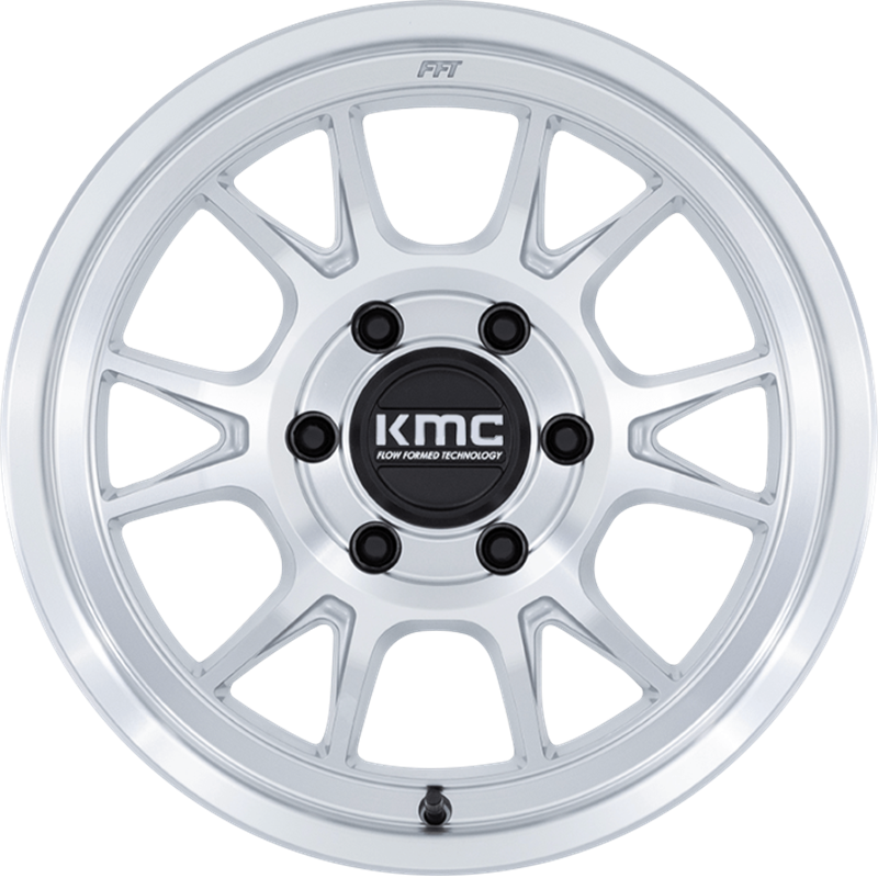 KMC 17x8.5 KM729 Range Gloss Silver w/ Machined Face -10mm