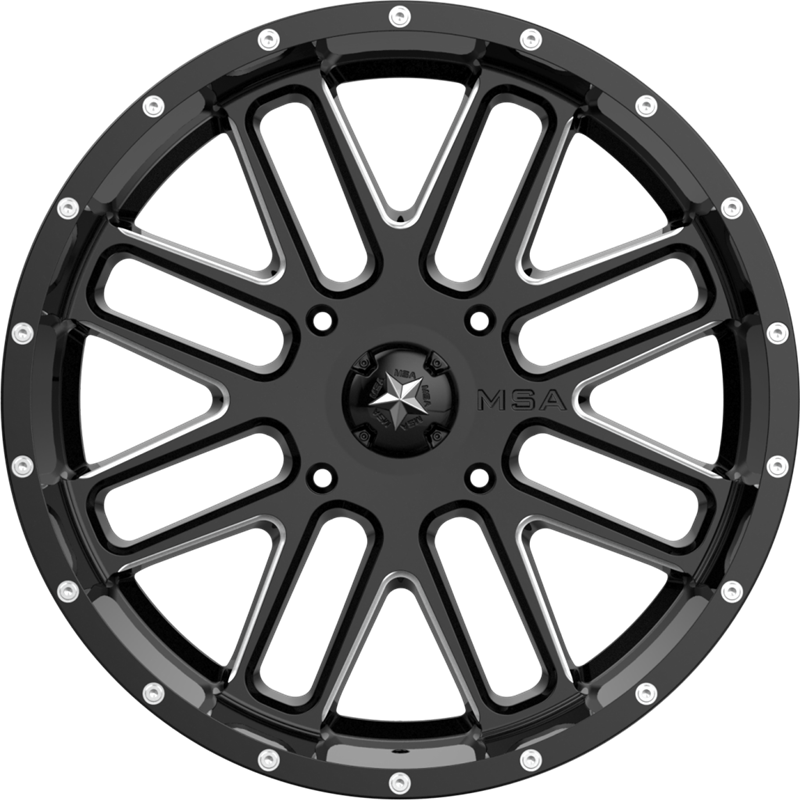 MSA Offroad Wheels 20x7 M35 Bandit Gloss Black Milled +0mm