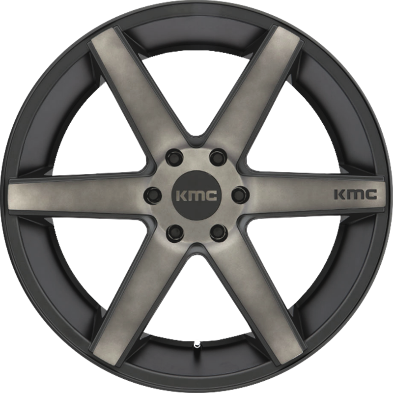 KMC 20x8.5 KM704 District Truck Matte Black w/ Dark Tint +15mm