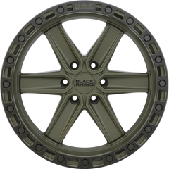 Black Rhino 20x9.5 Henderson Olive Drab Green w/ Black Lip Edge and Black Bolts -18mm