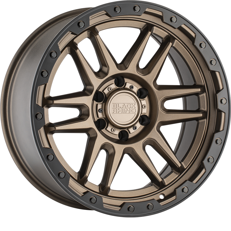 Black Rhino 18x9 Apache Matte Bronze w/ Black Lip Edge and Black Bolts +12mm