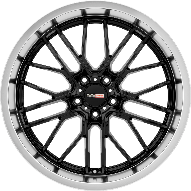 Cray 20x12.5 Eagle Gloss Black w/ Mirror Cut Lip +47mm