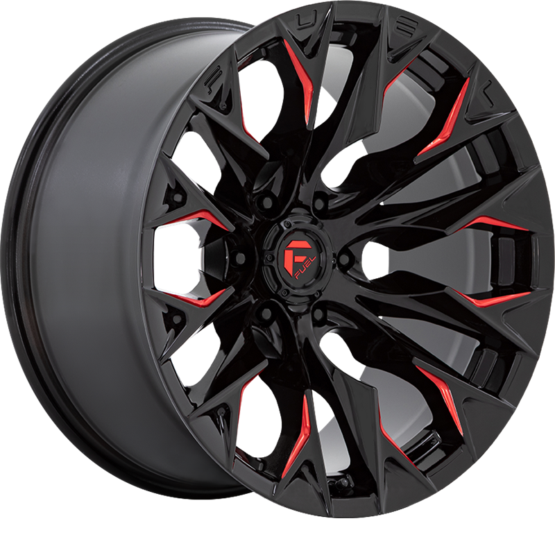 Fuel 20x9 D823 Flame Gloss Black w/ Candy Red Milling +20mm