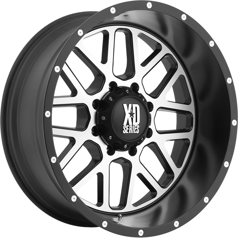 XD 18x9 XD820 Grenade Satin Black w/ Machined Face -12mm