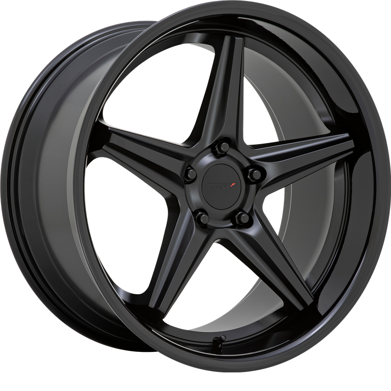 TSW 20x10 Launch Matte Black w/ Gloss Black Lip +25mm