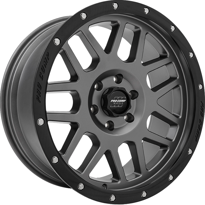Pro Comp 17x9 PA40 Vertigo Dark Gray w/ Gloss Black Lip -6mm