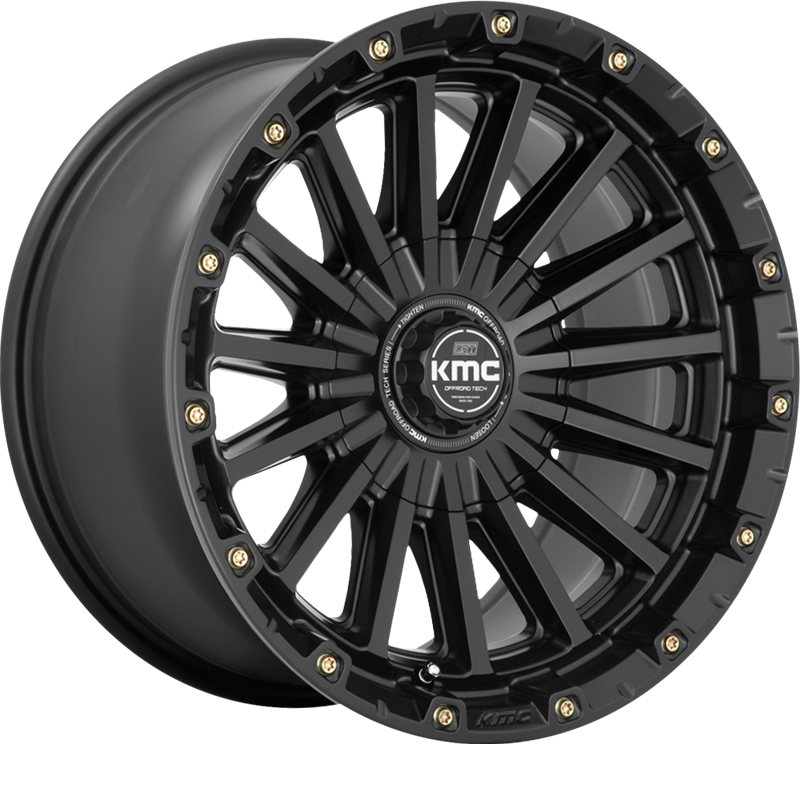 KMC 20x9 KM102 Tempo Satin Black +18mm