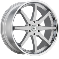 Asanti 20x9 ABL-32 Reverb Brushed Silver w/ Chrome Lip +30mm