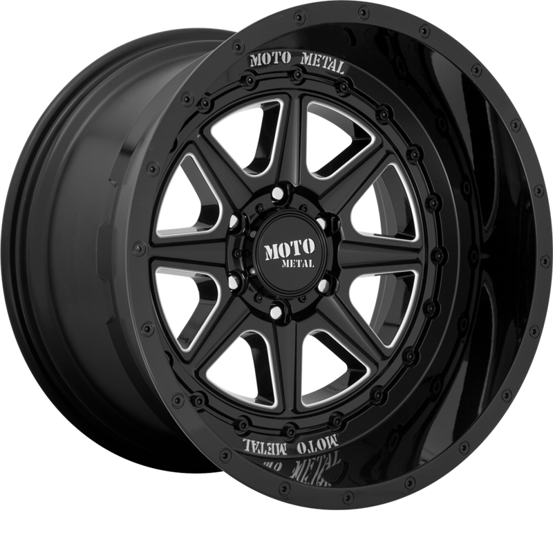 Moto Metal 20x12 MO801 Phantom Gloss Black Milled -44mm