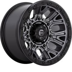 Fuel 17x9 D825 Traction Matte Gunmetal w/ Black Bead Ring +1mm