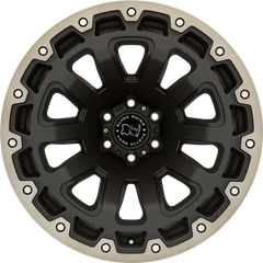 Black Rhino 20x12 Razorback Matte Black w/ Machined Dark Tint Lip -44mm