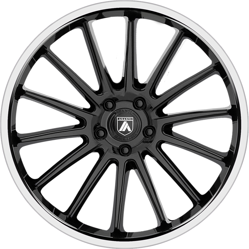 Asanti 20x10.5 ABL-24 Beta Gloss Black w/ Chrome Lip +45mm