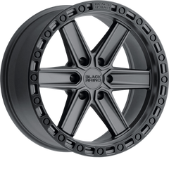 Black Rhino 17x9 Henderson Gunblack w/ Black Lip Edge and Black Bolts -12mm