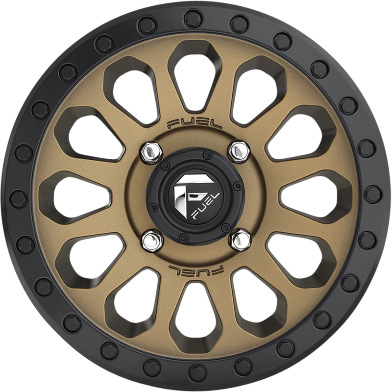 Fuel UTV 15x7 D600 Vector Matte Bronze w/ Black Ring +13mm