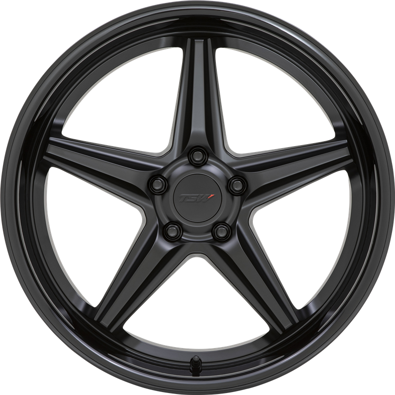 TSW 20x10 Launch Matte Black w/ Gloss Black Lip +25mm