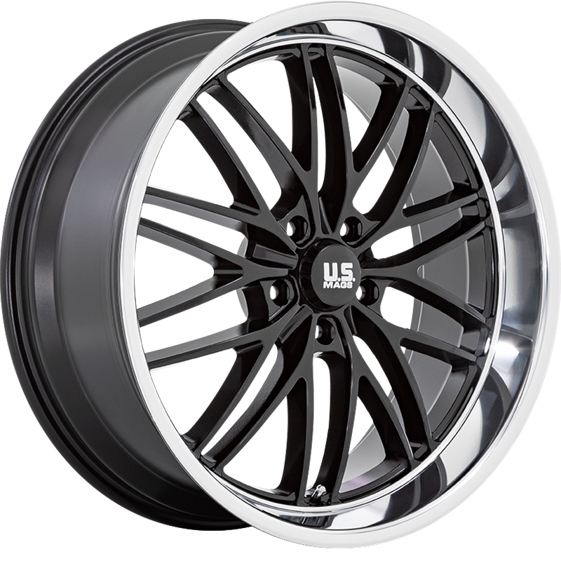 US Mags 20x8.5 U138 Santa Cruz Gloss Black w/ Diamond Cut Lip +6mm