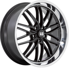 US Mags 20x8.5 U138 Santa Cruz Gloss Black w/ Diamond Cut Lip +6mm