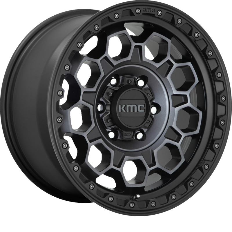 KMC 17x9 KM545 Trek Satin Black w/ Gray Tint -12mm