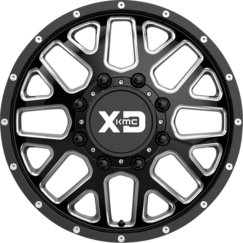 XD 20x8.25 XD843 Grenade Dually Gloss Black Milled +127mm