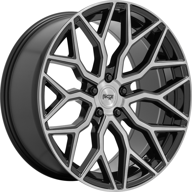 Niche 20x9 M262 Mazzanti Gloss Black w/ Brushed Face +27mm