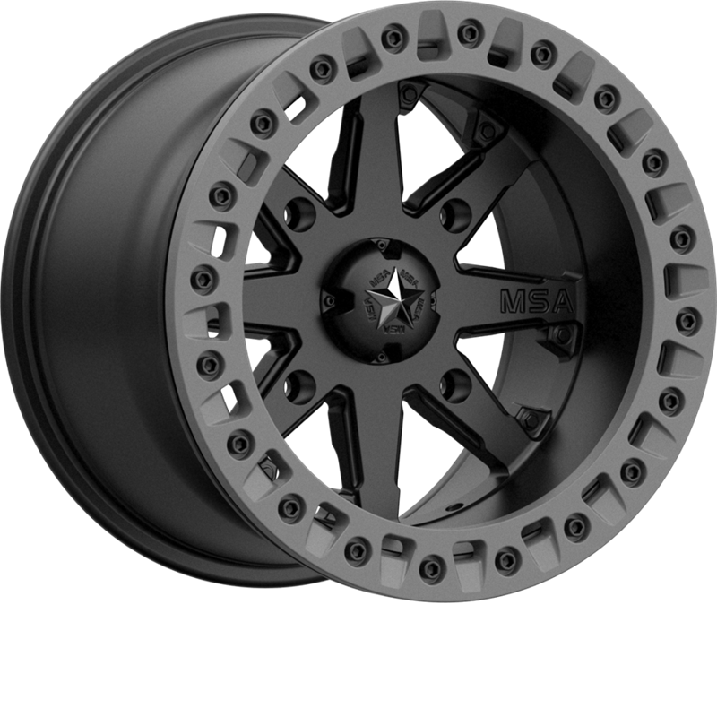 MSA Offroad Wheels 14x10 M31 Lok 2 Satin Black w/ Matte Gray Ring +0mm