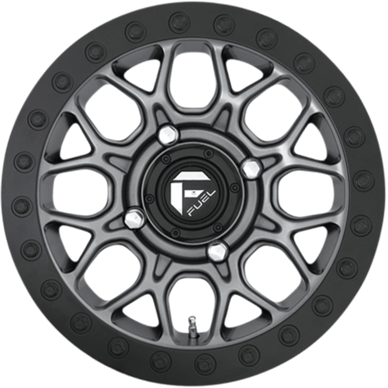 Fuel UTV 15x7 D919 Tech Beadlock Matte Gunmetal w/ Black Bead Ring +38mm