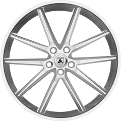 Asanti 20x10 ABL-5 Altair Silver Machined w/ Stainless Steel Lip +45mm