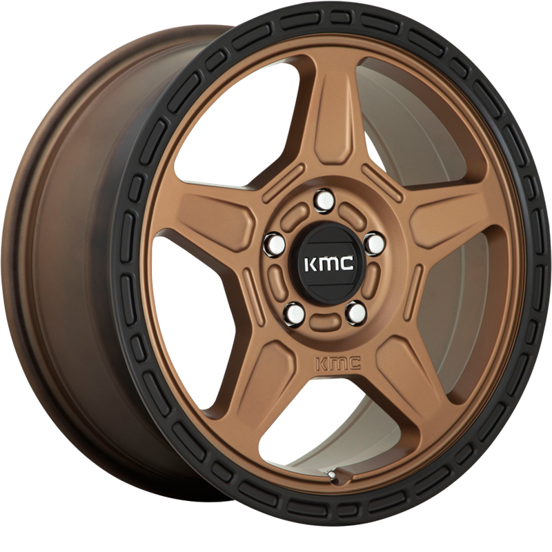 KMC 17x8 KM721 Alpine Matte Bronze w/ Black Lip +38mm