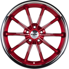 TSW 18x8.5 Sweep Candy Red w/ Stainless Lip +40mm