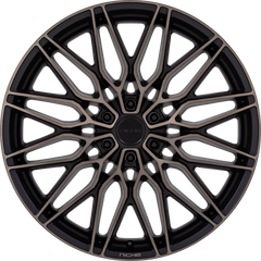 Niche 20x9.5 NC278 Calabria 6 Matte Black Machined w/ Dark Tint +30mm