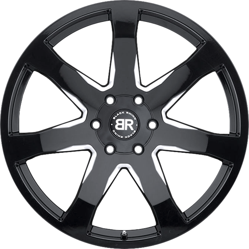 Black Rhino 20x8.5 Mozambique Gloss Black w/ Milled Spokes +30mm