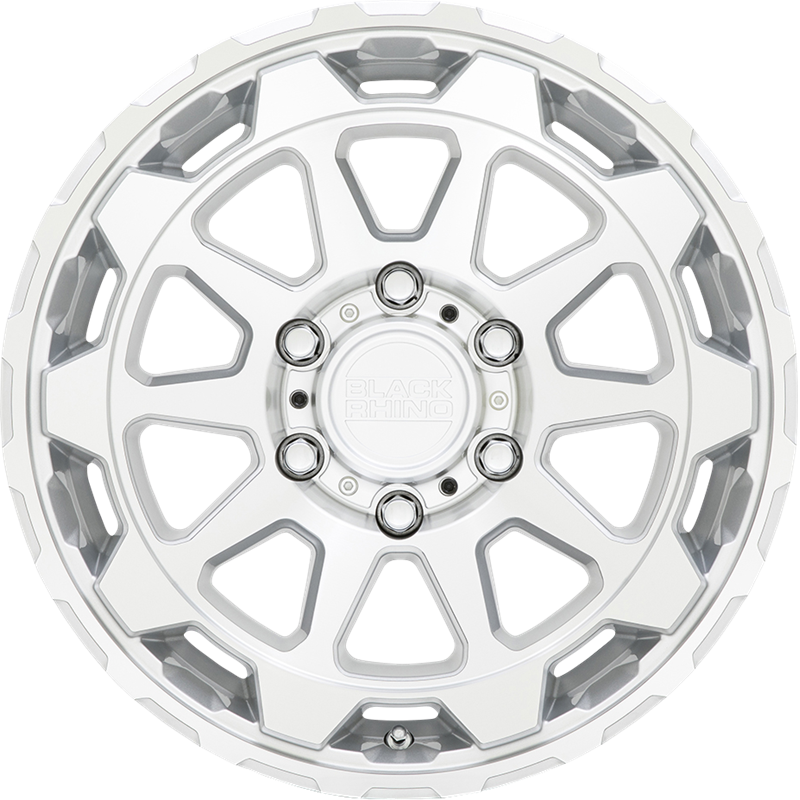 Black Rhino 18x9 Rotor Gloss Silver w/ Mirror Cut Face +12mm