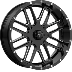 MSA Offroad Wheels 20x7 M35 Bandit Gloss Black Milled +0mm