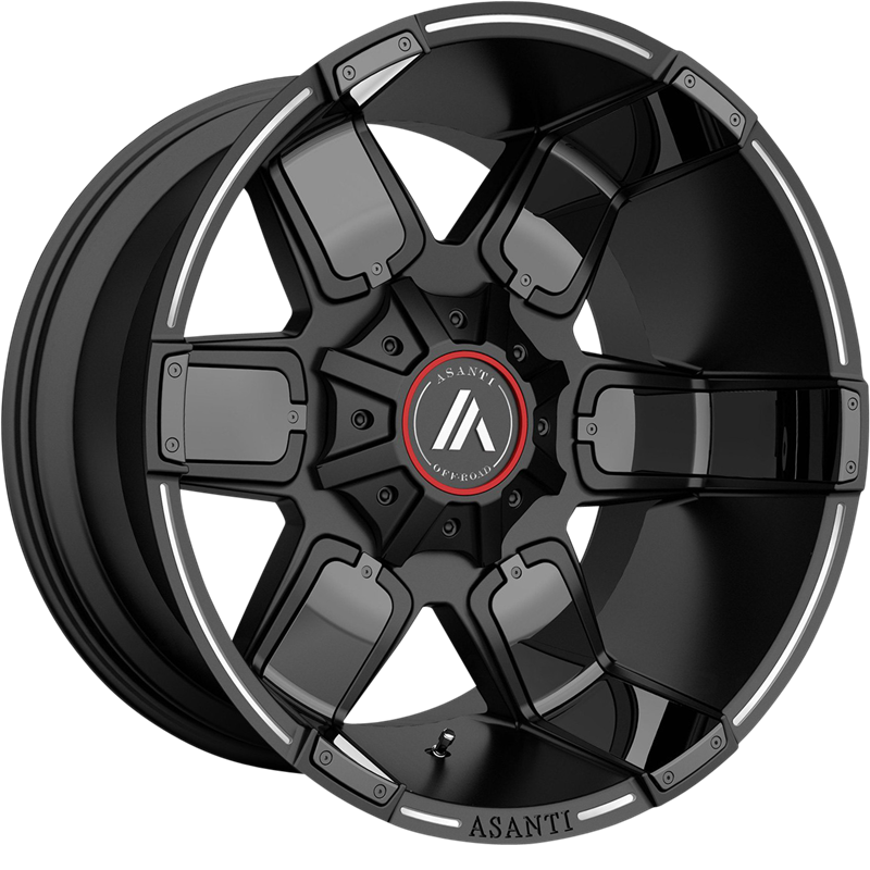 Asanti 20x10 AB811 Warthog Satin Black Milled -24mm