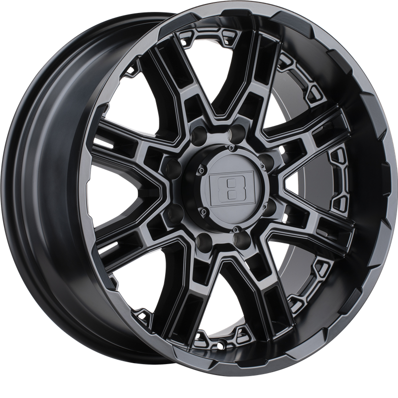 Level 8 17x8.5 Slingshot Matte Black -10mm