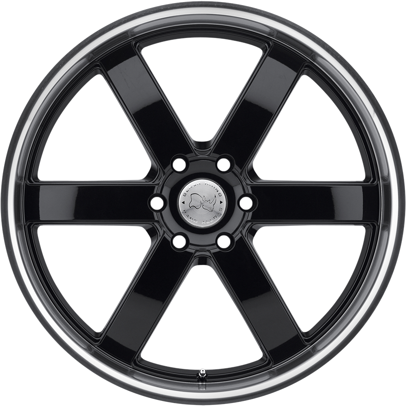 Black Rhino 20x8.5 Pondora Gloss Black w/ Machine Cut Lip +18mm